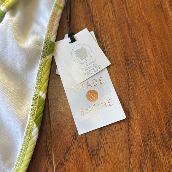 * NWT Shade & Shore XL (16) Ribbed High Waist Floral Bikini Swim Bottom Tropical - Picture 5 of 6